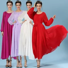 Real Polyester Chiffon Adult None Abaya Turkish Islamic Clothing For Women 2016 New Muslim Long Sleeve Show Thin Large Code
