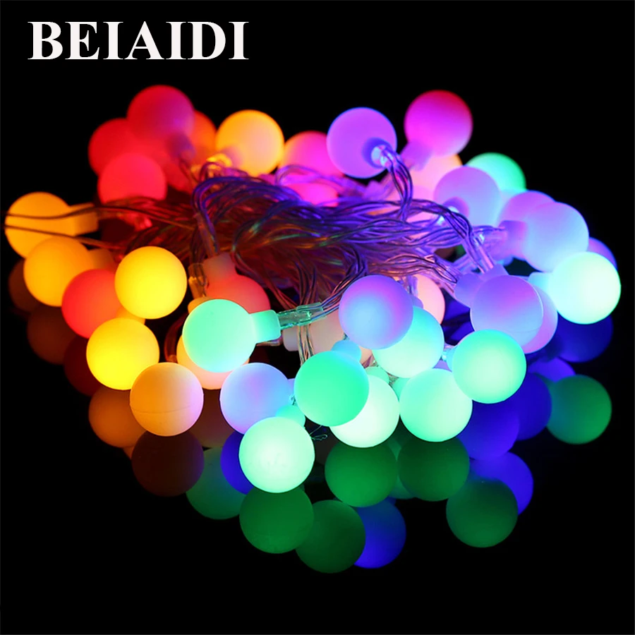 BEIAIDI 2M 5M 10M LED String Fairy Lights with Cherry Balls LED Globe Waterproof Starry Light for Garden Christmas Wedding Party BEIAIDI 2M 5M 10M LED String Fairy Lights with Cherry Balls LED Globe Waterproof Starry Light for Garden Christmas Wedding Party