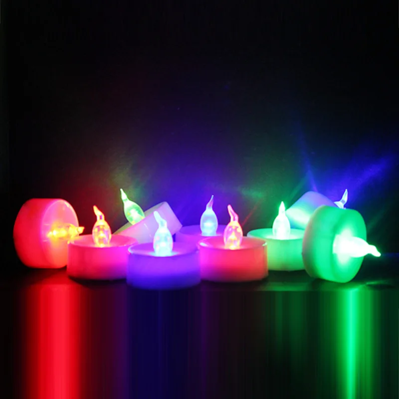 12pcs/lot Multicolor Light LED Candle Light Smokeless Flameless