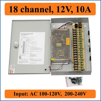 

18 channel DC12V 10A CCTV Camera Power Box Security Video Camera wall-hang Box switching Power supply 18CHs Ports 10A