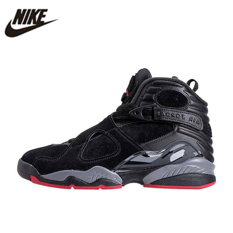 

NIKE Air Jordan 8 Cement Black Men's Basketball Shoes Sneakers, Original Outdoor Sport Comfort Shoes 305381 022