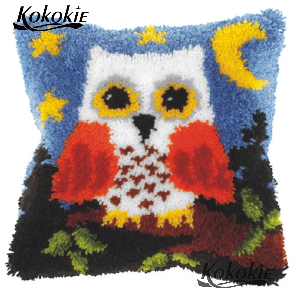 

Latch Hook rug cushion owl printing Unfinished Crocheting Rug Kits Yarn cross stitch kits Embroidery Pillowcase 3d carpet mat