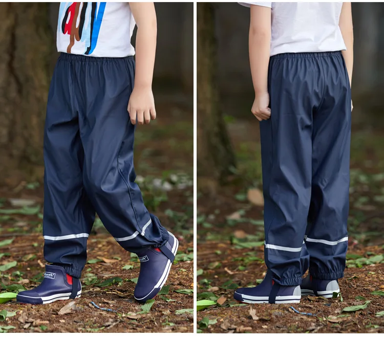 Непромокаемые штаны для мальчиков из искусственной кожи; водонепроницаемые спортивные брюки для девочек; ветрозащитные детские леггинсы; осенние штаны для подростков; одежда