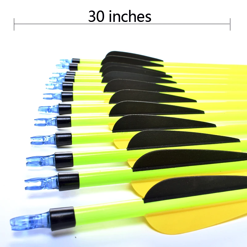 30-Inch-12-Pcs-Yellow-Carbon-Arrow-Black-Yellow-Feather-Replaceable-Arrow-For-Composite-Bow-Hunting(1)