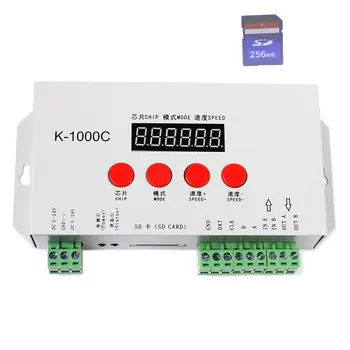 

K-1000C 2048 pixels addressable led controller, WS2811 WS2812b SPI DMX address programmabble RGB controller SD Card offline mode