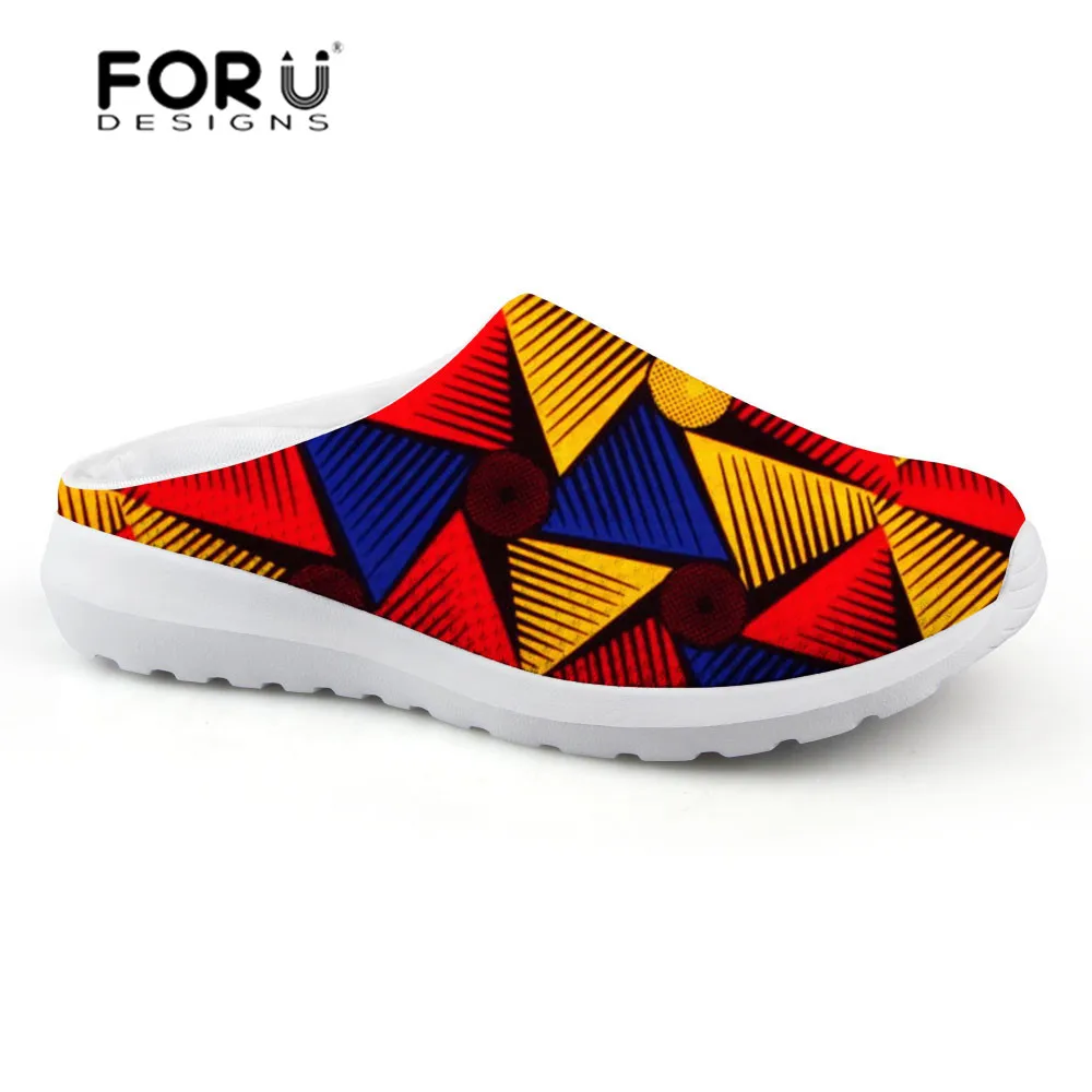 

FORUDESIGNS African Traditional Printed Slipper Female Platform Sandals Shoes Woman Summer 2018 Lightweight Mesh Ladies Shoes