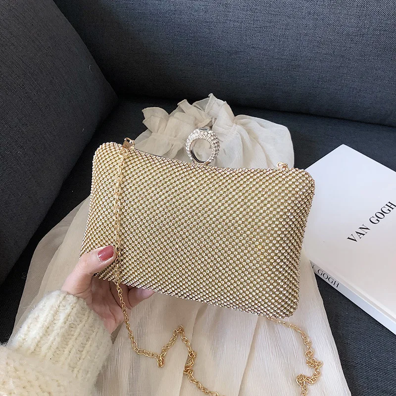 

Fashion Women Evening Party Wallet Handbag Diamonds Elegant Purses Luxury Crystal Clutches Bridal Wedding Party Purses Bag 2019