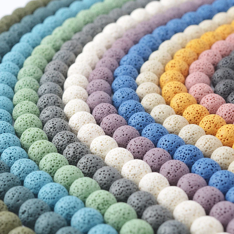 

Natural Stone Cabochons Volcano Lava Round Loose Beads For DIY Jewelry Making Charms Pendants 8mm Accessory Wholesale Hot