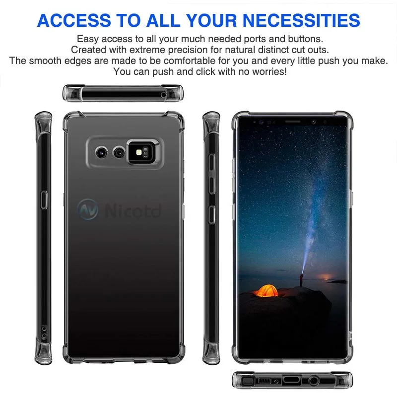 Nicotd Shockproof Case for Samsung Galaxy Note 9 8 S8 S9 Plus Soft Silicone Phone Cases for Samsung Note9 8 S8+ S9+ Back Cover (5)