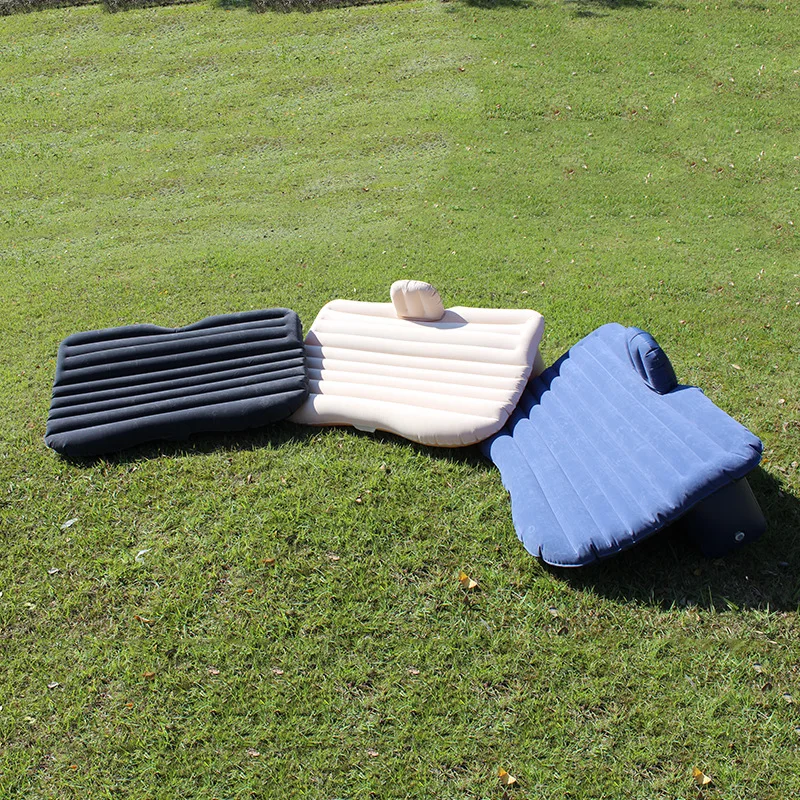Colchón de aire de coche cama de Viaje Funda de asiento trasero de coche colchón inflable cama de aire de buena calidad inflable para acampar (caqui)