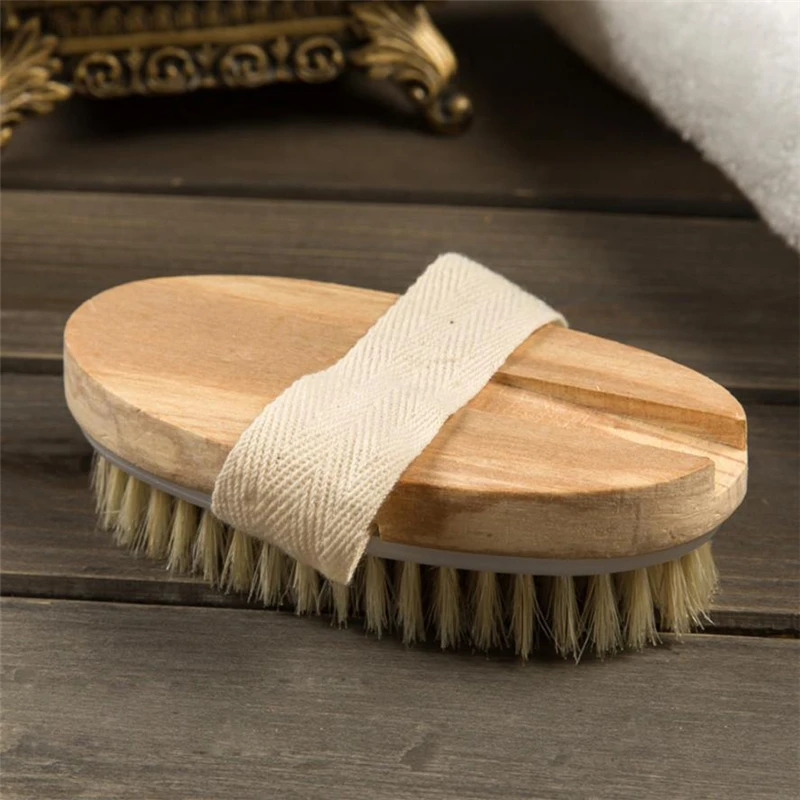 2018 New Bath Brush Long Wood Handle Reach Back Brush  Body Shower Bristle Scrubber Spa Bathroom long wooden handle hot C0205   04