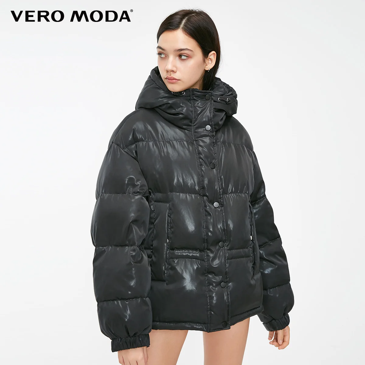 Vero Moda 80% белый пуховик с капюшоном для женщин | 318423510 - Цвет: Black