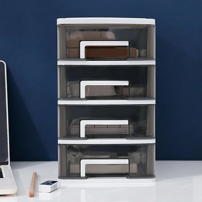  Transparent Drawer Type Desk Storage Box Plastic Multi-layers Document Sundries Holder Cosmetic Cab