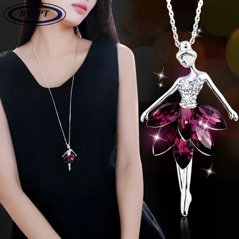 BYSPT-Fashion-Dance-Doll-Necklace-Girl-Pendant-Necklace-Crystal-Charming-Accessories-for-Women-Gifts