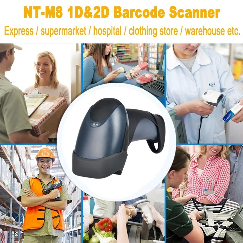Portátil sem Fio Leitor de Código de Barras para Celular Tela de Digitalização Nova Barcode Scanner 280 Scans - Seg Código qr Computador 433hmz m8 2d 9 barcode reader
