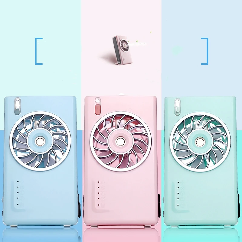 

Humidifier Mini Portable Fan 2000mAh Rechargeable Power Bank Camera Mist Spray Fan Air Conditioner Cooling Fan For Office Travel
