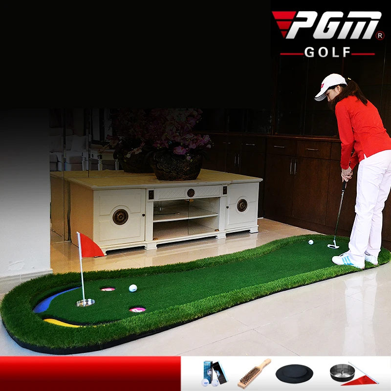 US $110.93 2020 Indoor PGM Golf Putting Green Putter Exerciser Home Exercise Portable Office Mini Grass Green Exercise Blanket Fairway Set