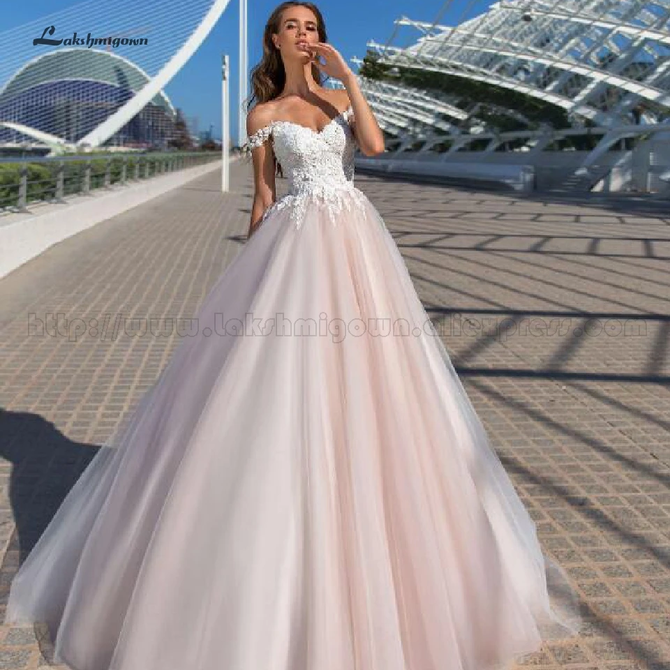 Lakshmigown сексуальное свадебное платье принцессы Новое свадебное платье с открытыми плечами желинлик Розовые Свадебные платья быстрой доставки