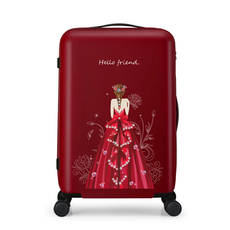 AJI благородная принцесса женский чемодан багаж чемодан для путешествия тележка для багажа на колесах чехол PC Mute Spinner колеса TSA замок A7012 - Цвет: 5 xiao jia bi yu