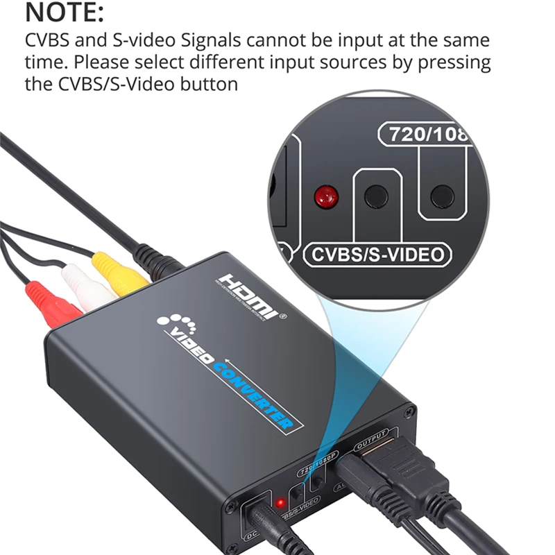 Neoteck 3RCA AV CVBS Композитный S видео R/L аудио HDMI адаптер Upscaler 720P 1080P для DVD VCR PS2 Video