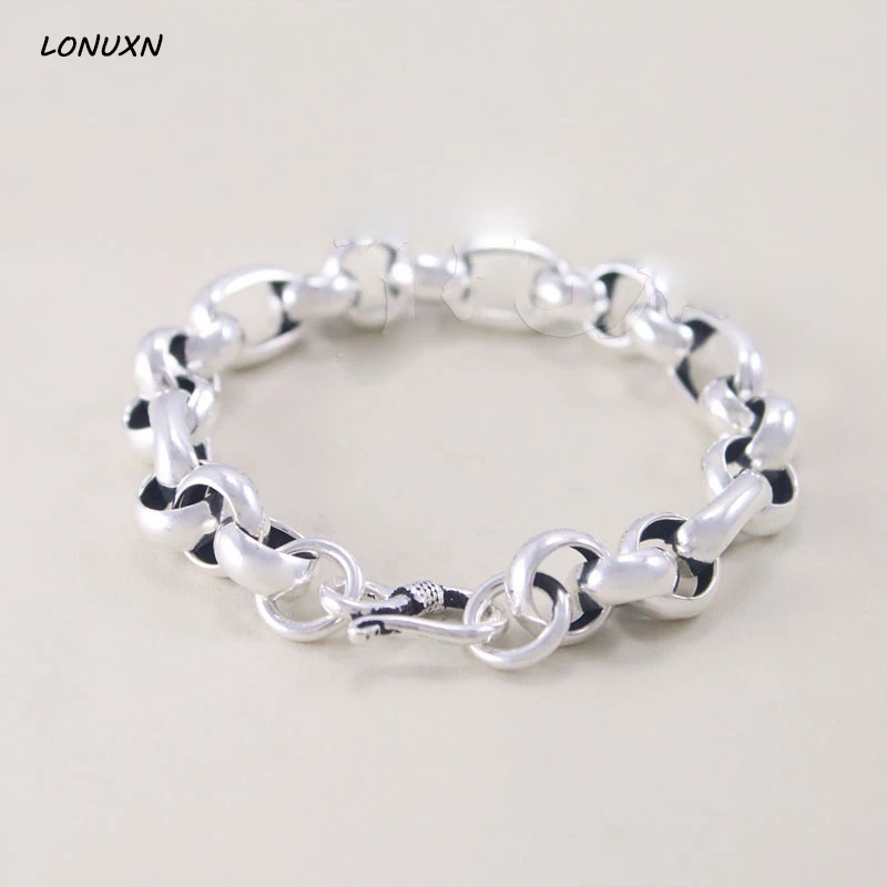 High Quality Men 925 sterling silver bracelet 925 Stamped chain genuine male solid silver bracelet For Women couple Jewelry High Quality Men 925 sterling silver bracelet 925 Stamped chain genuine male solid silver bracelet For Women couple Jewelry