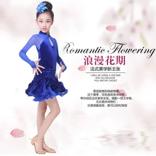 Новинка года; стильные костюмы для латинских танцев для девочек; бархатные танцевальные платья для девочек; платья для латинских танцев; кисея с длинным рукавом