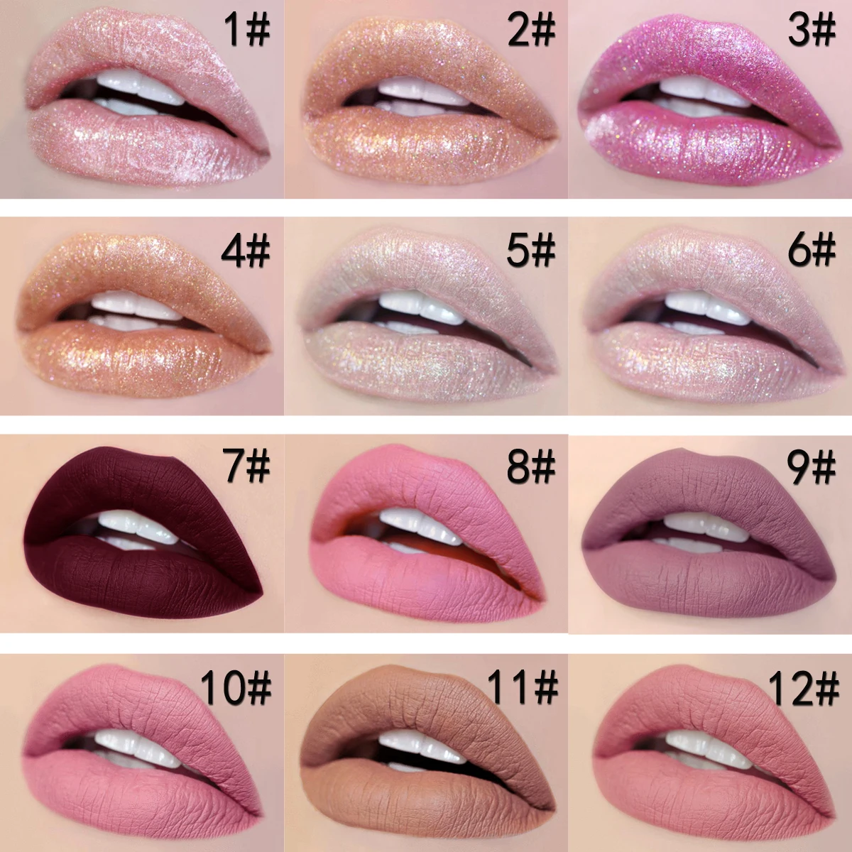 

HANDAIYAN Diamond Lipgloss Shimmer Glitter Lipstick Sparkly Soft Glossy Long Lasting Lips Gloss Woman Tint Makeup Lip Stain