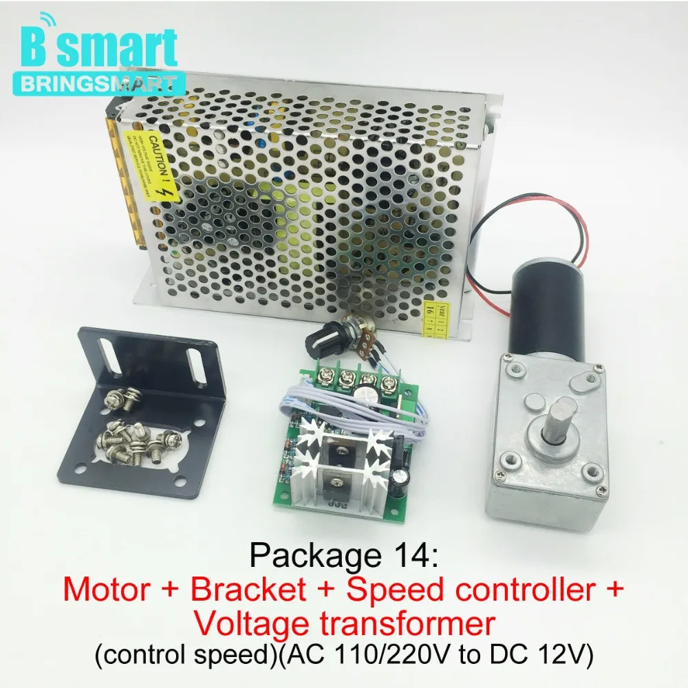 Bringsmart A58 12 В 12 об./мин. червь Шестерни Двигатель Наборы кронштейн Скорость контроллер DC Двигатели для автомобиля Питание Металл 12 вольт DIY робот самостоятельно-замок мотор редуктор электродвигатель моторчик