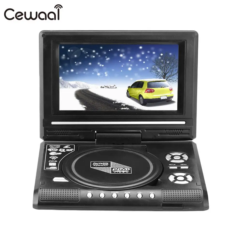 

7.0" HD LCD Portable DVD Player Swivel Screen Radio with In Car Charger