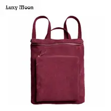 Mujeres coreanas Mochila de Los Hombres Retro de Terciopelo de Cuero Bolsa bolso de La Calle Gran bolsa de Asas de la escuela de Doble Hombro Bolsos bolsa feminina 0572A