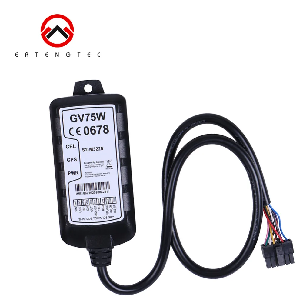 3G WCDMA Vehicle GPS Tracker Quelink GV75W Waterproof IP67 Monitoring 1100mAh Multiple I/O Interfaces 8V-32V U-blox chipset