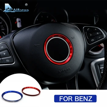 

Airspeed Car Steering Wheel Logo Stickers Circle Ring Trim for Mercedes Benz W211 W204 W205 W203 W210 W212 CLA W124 Accessories