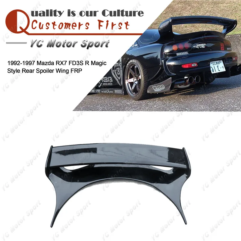 

Car Accessories FRP Fiber Glass R Magic Style Rear Spoiler Fit For 1992-1997 RX7 FD3S Trunk Spoiler Wing
