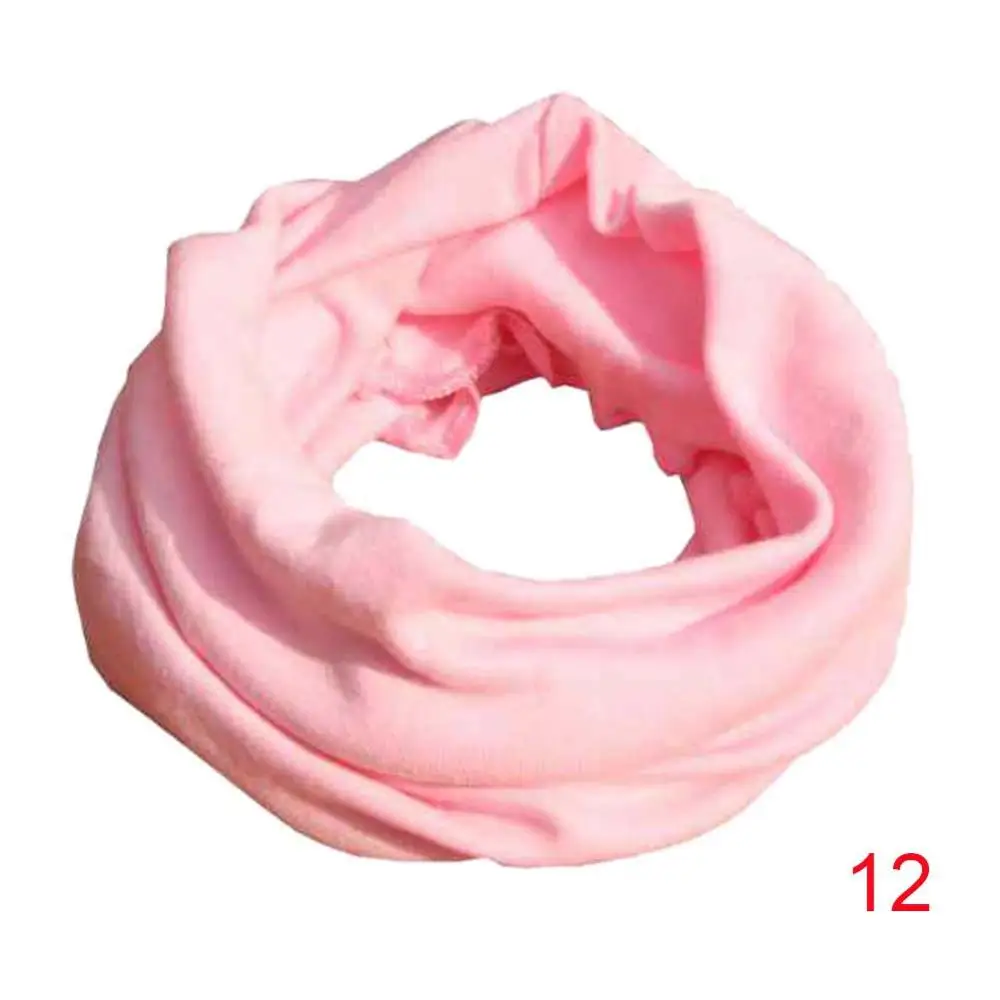 18 Цвета теплый шарф для малышей; детский хлопковый шарф для девочек, для мальчиков Чистый цвет-хомут с круглым воротником для мальчиков и девочек детский шарф-шейные шарфы - Цвет: 12