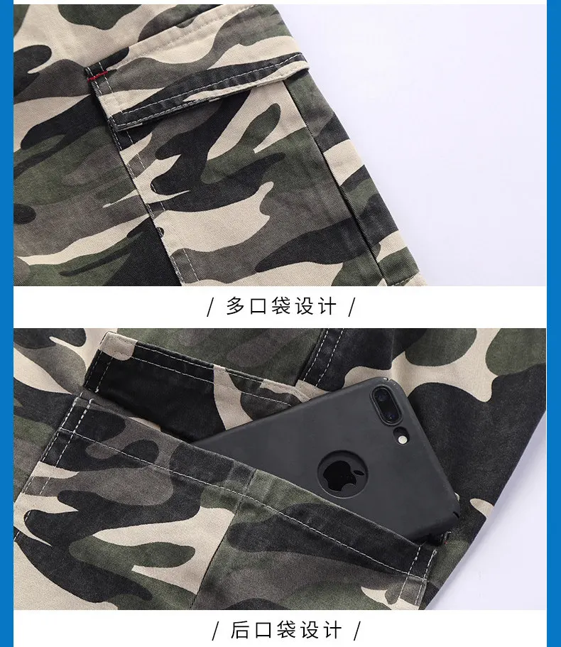 100% Cotton Shorts Men Summer Camouflage Sports Shorts Quality Beach Male Short Pants Breathable Fashion Plus Size Boardshorts 16