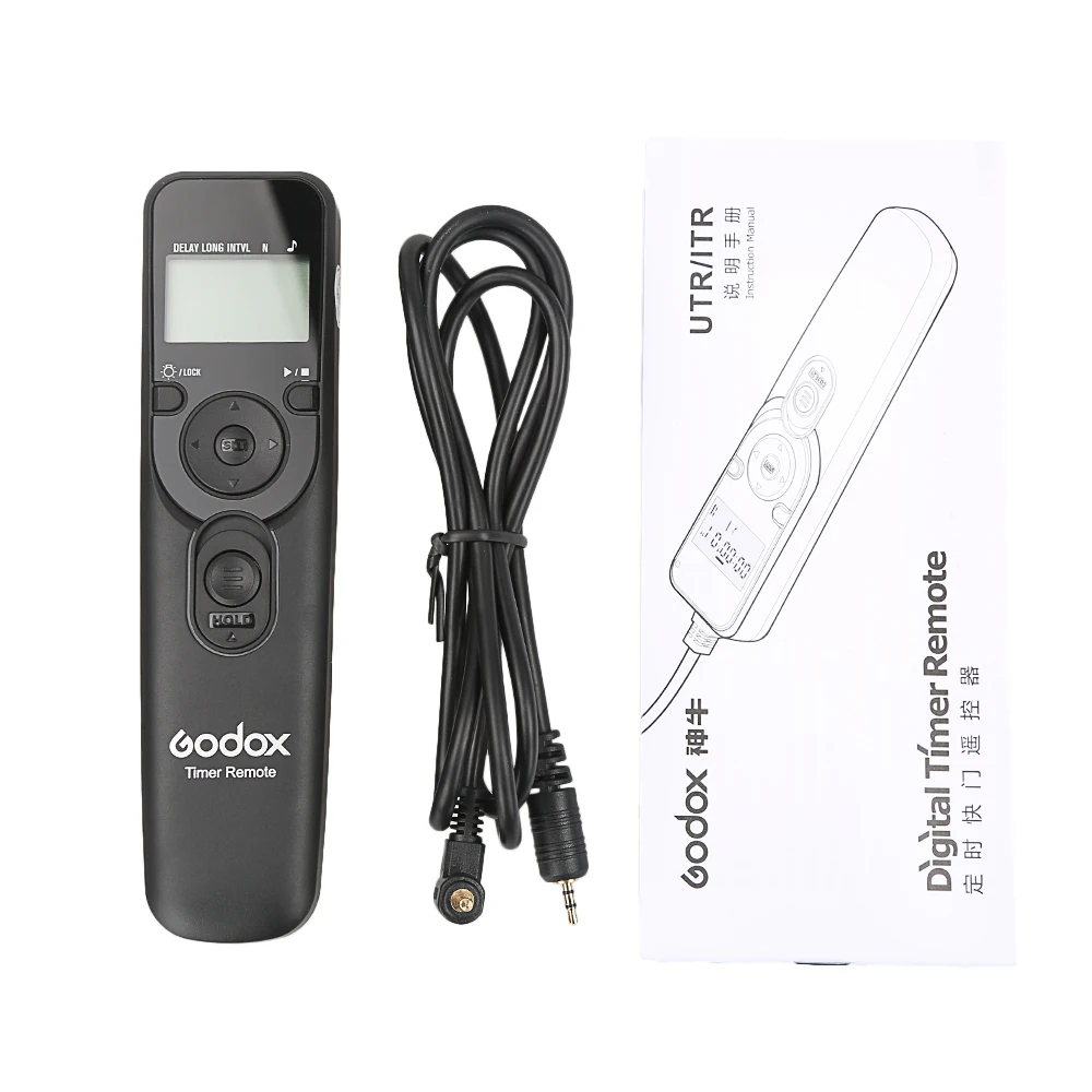 Godox цифровой таймер дистанционного UTR-C1/C3/N1/N3/S1 с ЖК-панелью с подсветкой сменный кабель спуска затвора контроллер для камеры