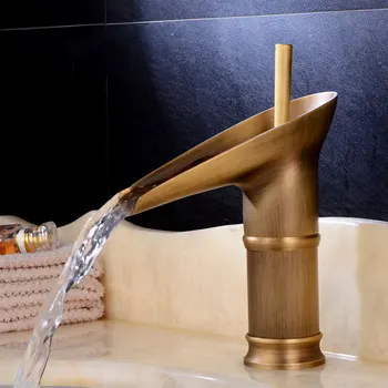 

European Retro bathroom sink basin faucet retro Kitchen single hole basin faucet vintage Brass water tap hot and cold