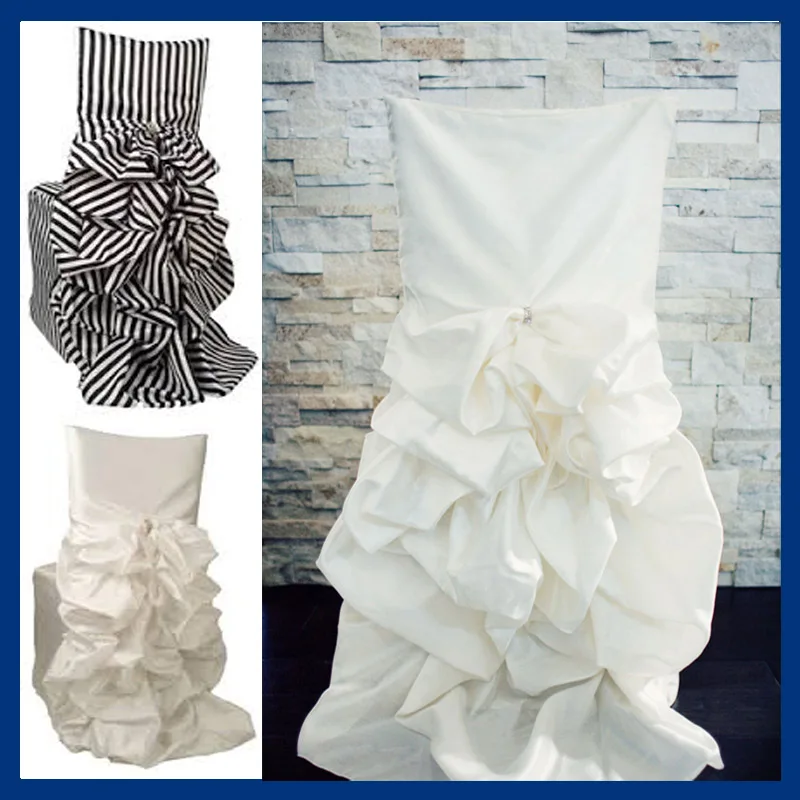 

CH003 nice standard chiavari ruffled gathered white chair cover with crystal
