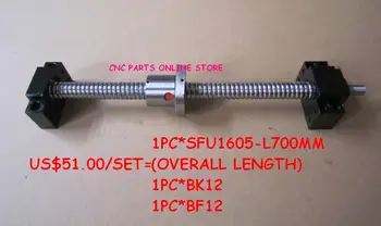 

C7 SFU1605 Ballscrew-L700mm end machined+ BK/BF12 Support CNC parts