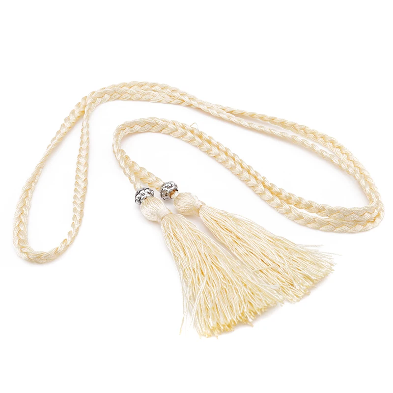 Women Folk Custom Tassel Braided Belt Decorated Waist Belt Chain For