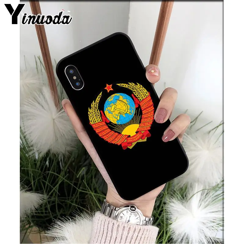 Yinuoda флаг СССР, силиконовый мягкий чехол для телефона из ТПУ для Apple iPhone 8 7 6 6S Plus X XS MAX 5 5S SE XR