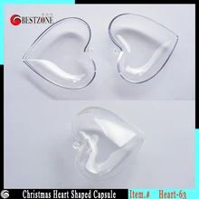 2,36 ''любовь романтическая капсула в форме сердца прозрачные пластиковые рождественские шары прозрачные елочные украшения для новогодних украшений