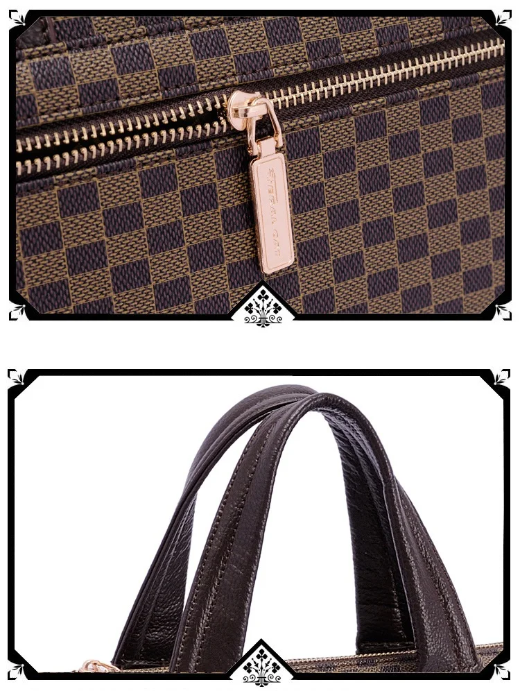 Mens Leather Bag Crossbody Tote Handbag Shoulder Bags Casual Handbags Zipper Brown High Quality15