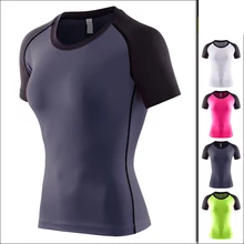 Горячие женские спортивные тренировочные короткие рубашки одежда для йоги и бега фитнес футболка для тренировок фитнес быстросохнущие женские спортивные топы