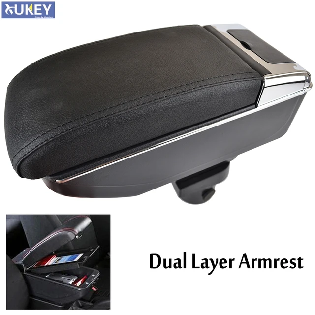 Center Console Storage Box 2006 2011 PU Leather Dual Layer Armrest Arm Rest For Toyota YARIS