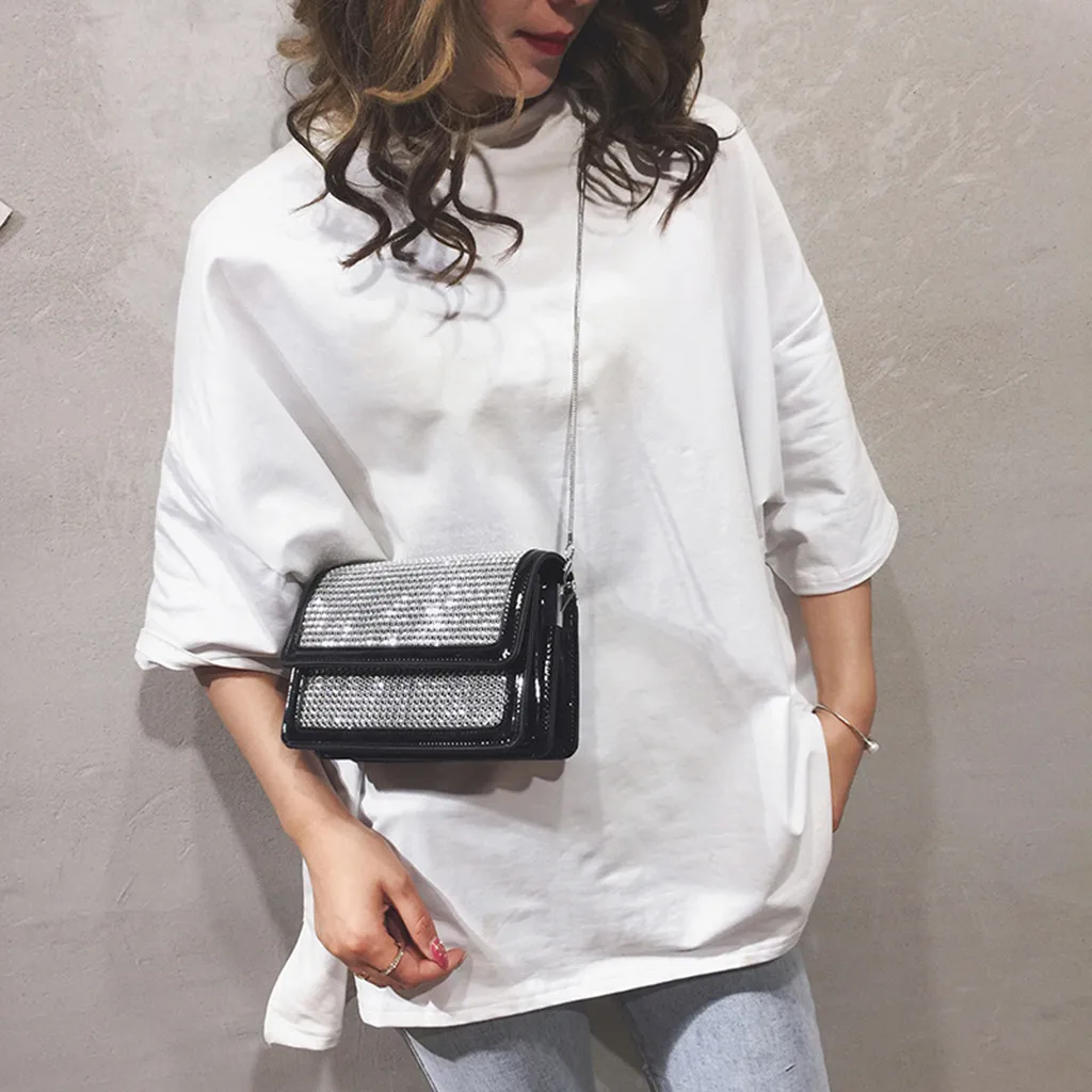 

British Women's Simple All-purpose Small Square Bag Single Shoulder Messenger PU Bags Chain Mobile Phone bags Flap Crossbody