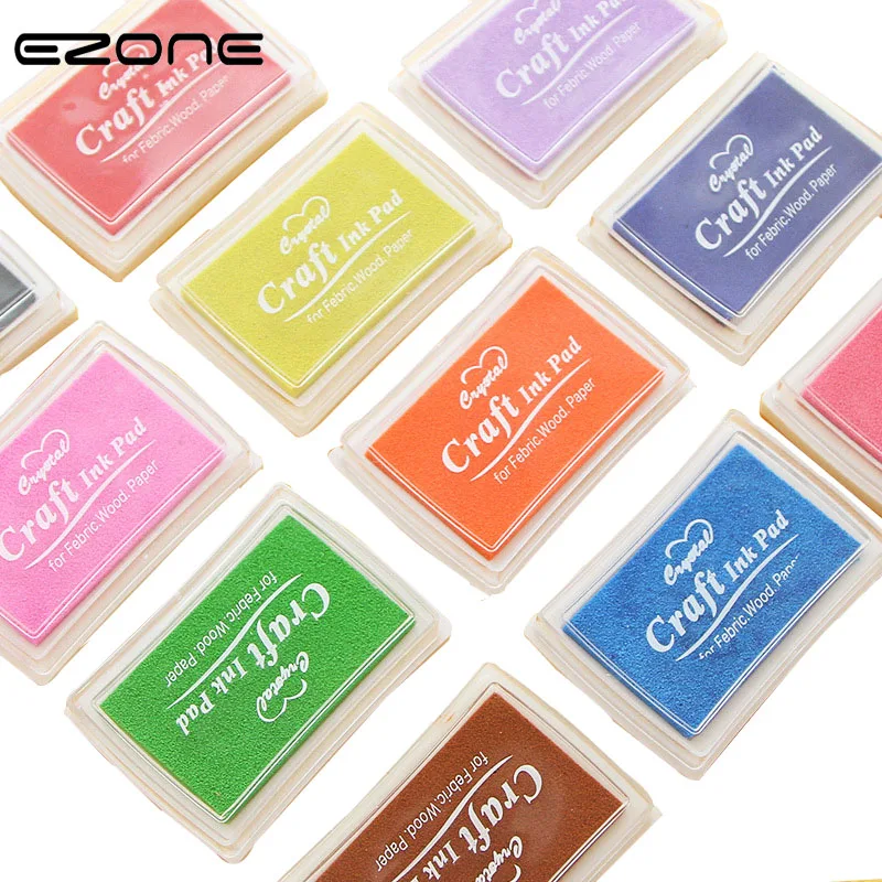 

EZONE Kawaii Colorful Inkpad DIY Scrapbooking Accessories Stamp Craft Inkpad Set For Wedding Fingerprints Sign School Stationery