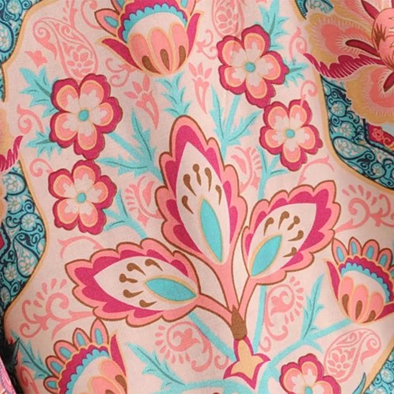 Boho Chic Summer Short Tops Vintage Peacock Floral Print Kimono Women 2019 Fashion Batwing Sleeve Beach Shirt Blouse Blusa Mujer