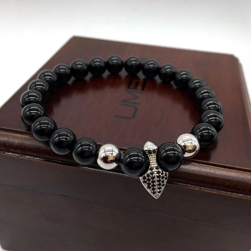 

NAIQUBE 2019 Fashion Arrow Bead Bracelet Men Simple Classic Beads Charm Bracelets For Men Jewelry Gift