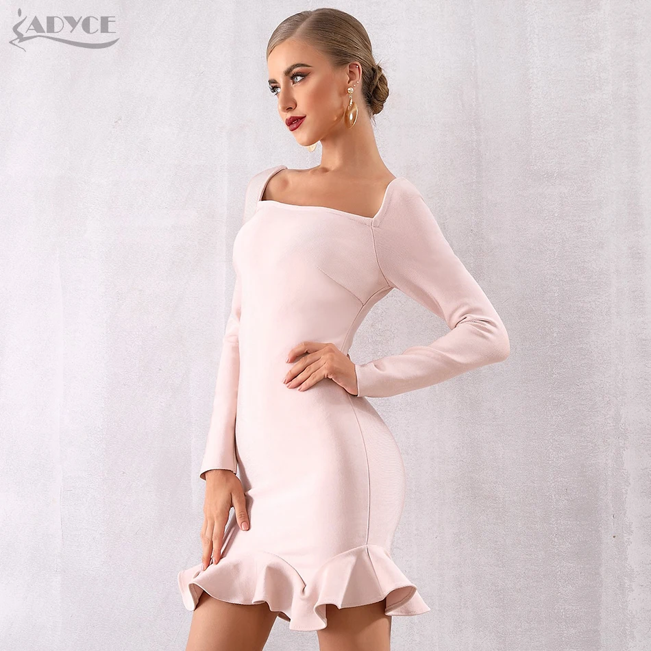 Женское облегающее платье Adyce клубное русалка мини с длинным рукавом без